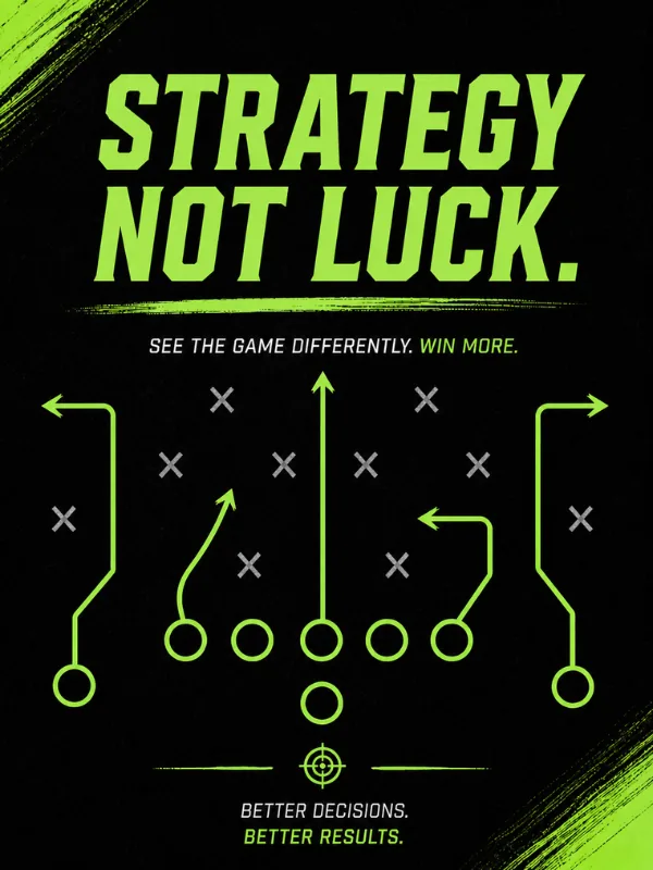 Strategy not luck football playbook artwork